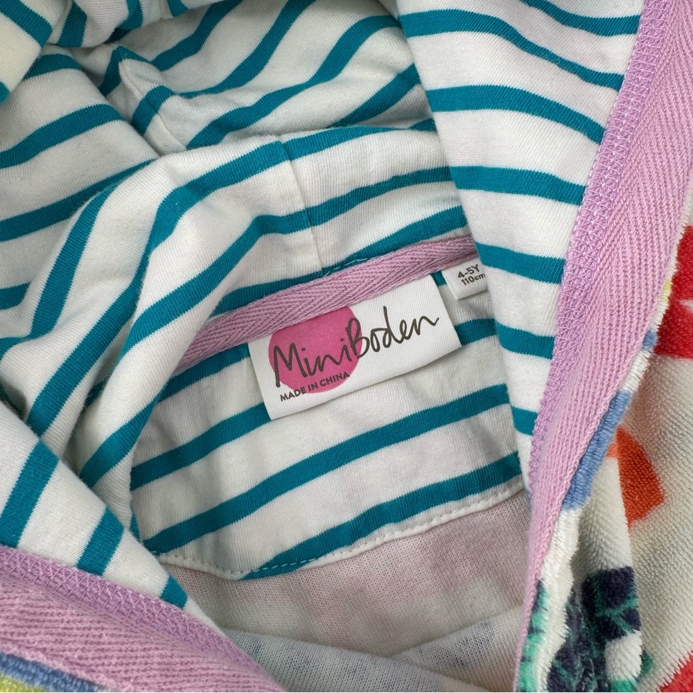 Mini Boden dinosaur toweling hoodie - Picture 3 of 3